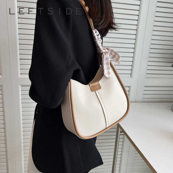 shoulder bags 2023 winter famous brand ribbon design pu leather women's underarm handwork bag luxury sweet one crossbody 230322